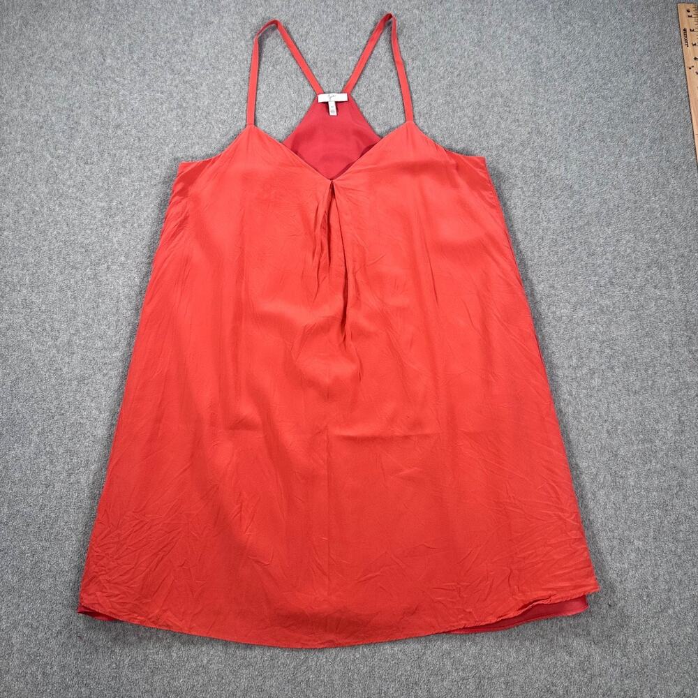 Joie Silk Mini Dress Tunic Coral Strappy Sleeveless Women's Medium V-Neck